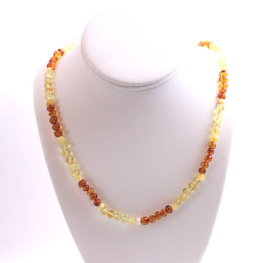 Unisex Baltic Amber Pendant Necklace