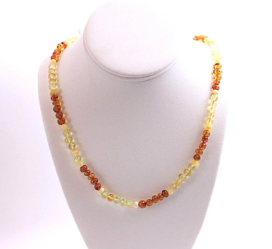 Unisex Baltic Amber Pendant Necklace