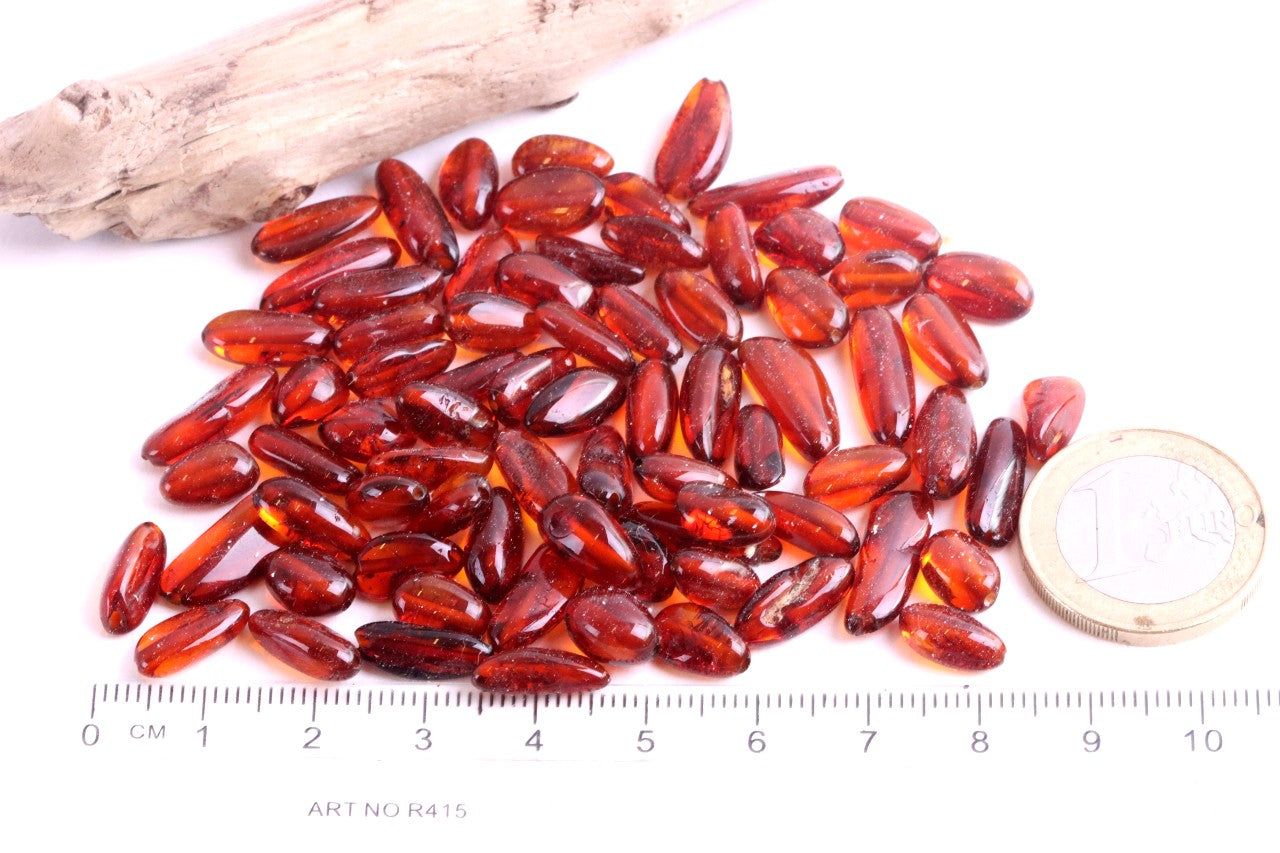 Bean-Shaped Baltic Amber Beads – Approx 75pc Set