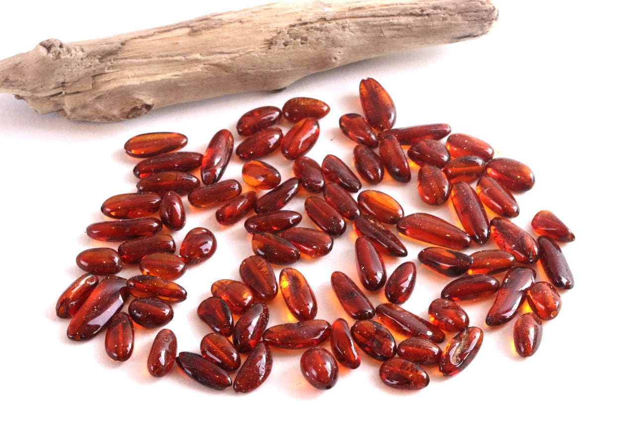 Bean-Shaped Baltic Amber Beads – Approx 75pc Set