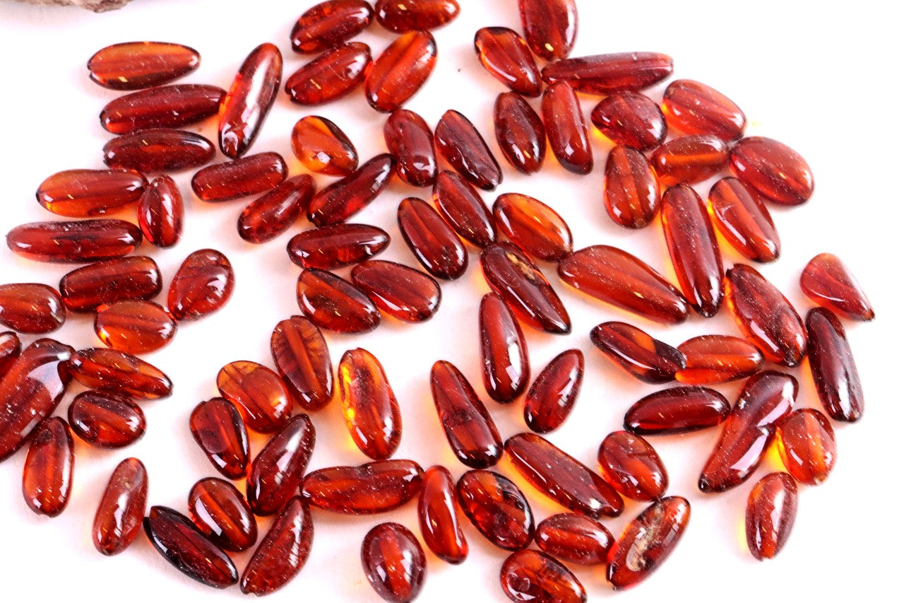Bean-Shaped Baltic Amber Beads – Approx 75pc Set