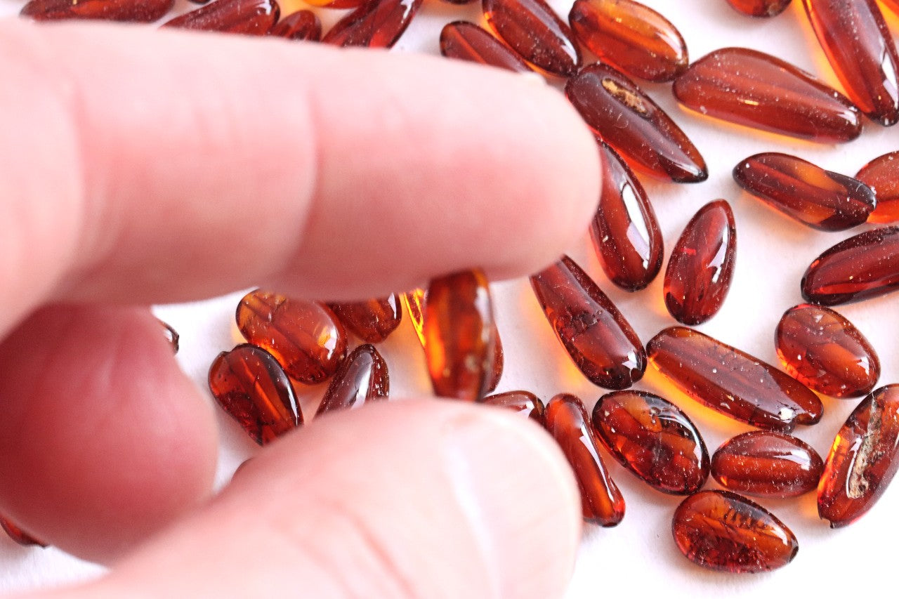 Bean-Shaped Baltic Amber Beads – Approx 75pc Set