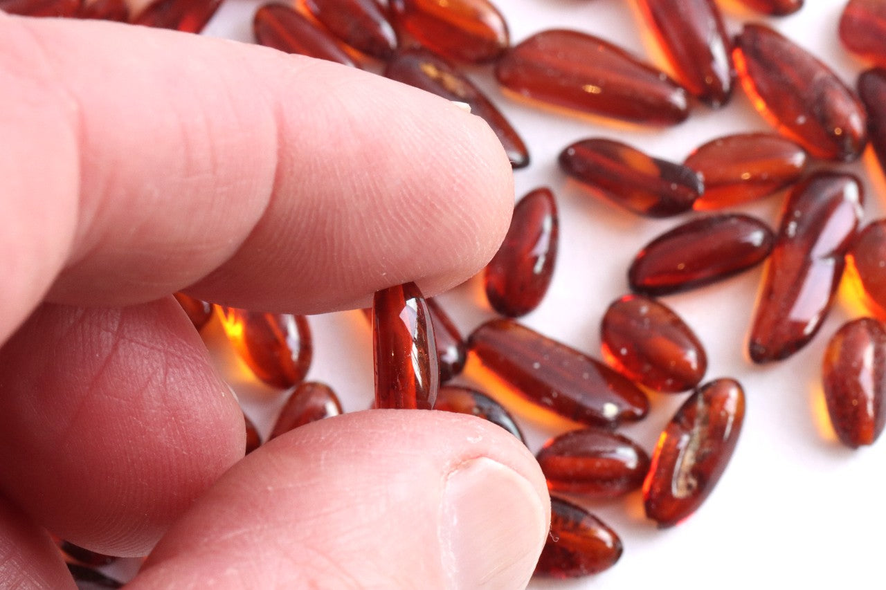 Bean-Shaped Baltic Amber Beads – Approx 75pc Set