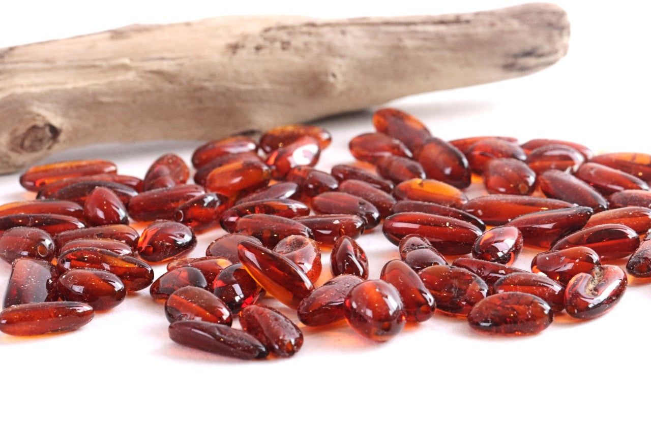Bean-Shaped Baltic Amber Beads – Approx 75pc Set
