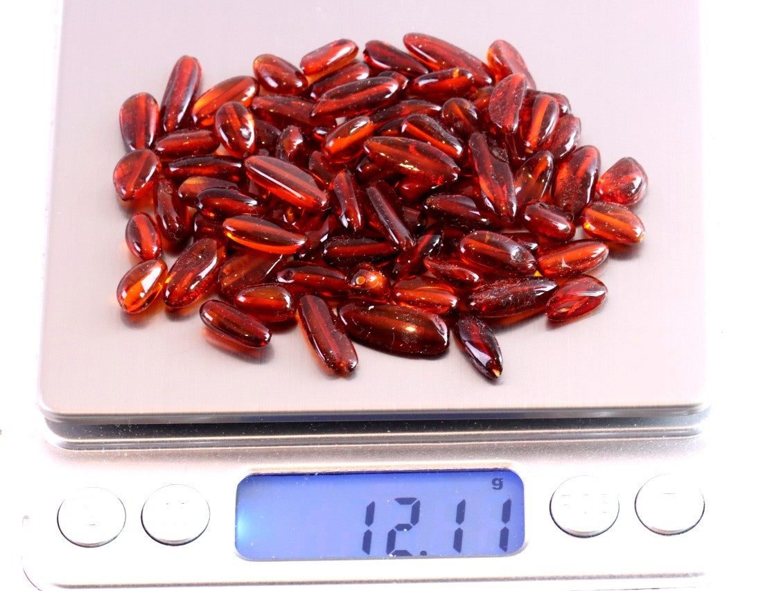 Bean-Shaped Baltic Amber Beads – Approx 75pc Set