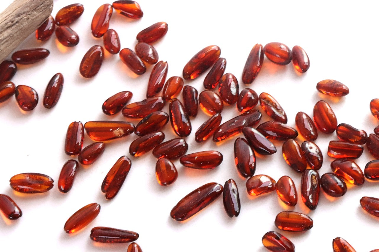 Bean-Shaped Baltic Amber Beads – Approx 75pc Set