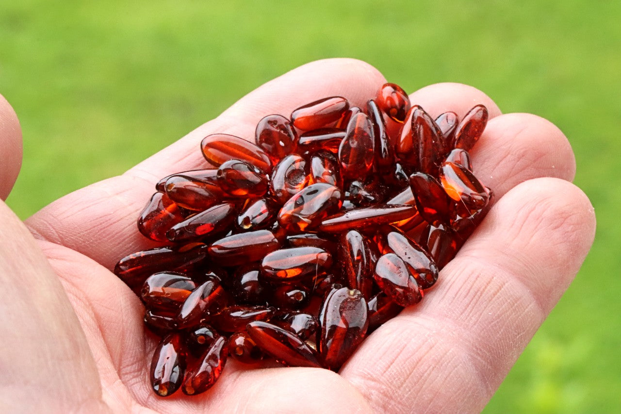 Bean-Shaped Baltic Amber Beads – Approx 75pc Set