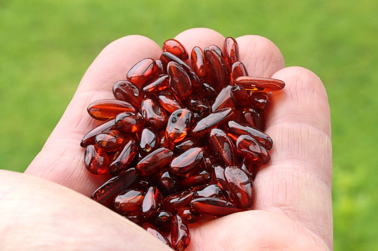 Bean-Shaped Baltic Amber Beads – Approx 75pc Set