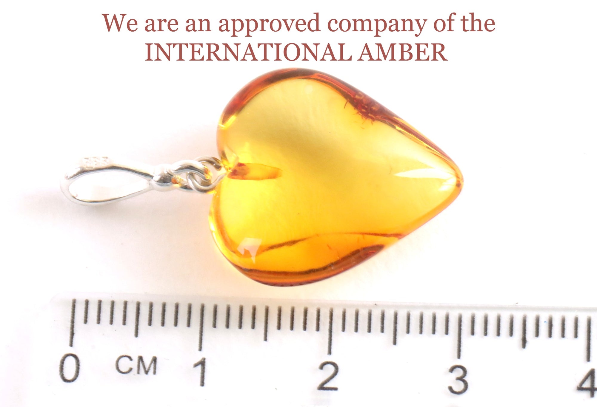 Baltic Amber Love Heart Sterling Silver Pendant