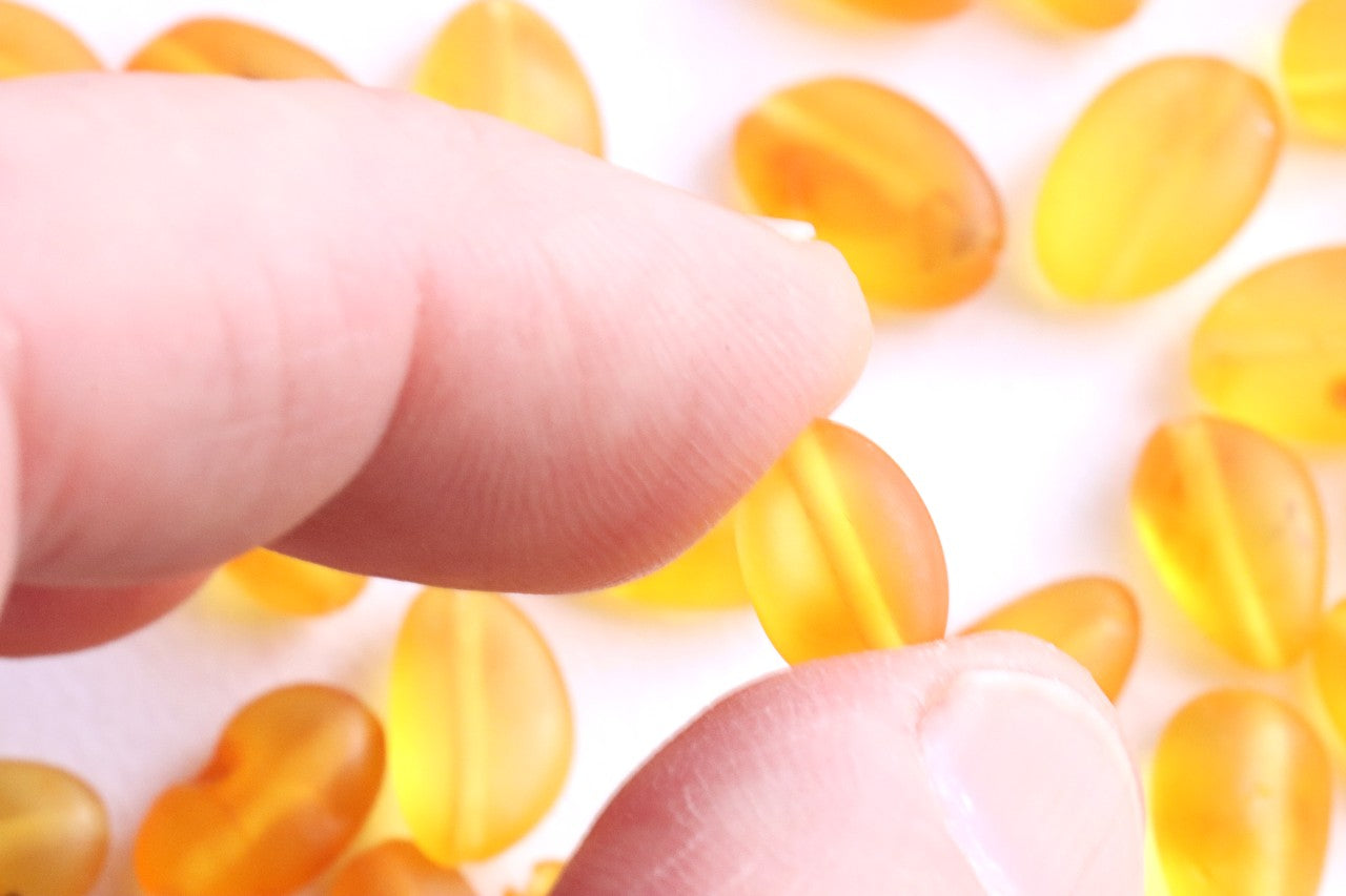 Crafting Baltic Amber Beads – Semi-Polished Bean-Shaped Beads