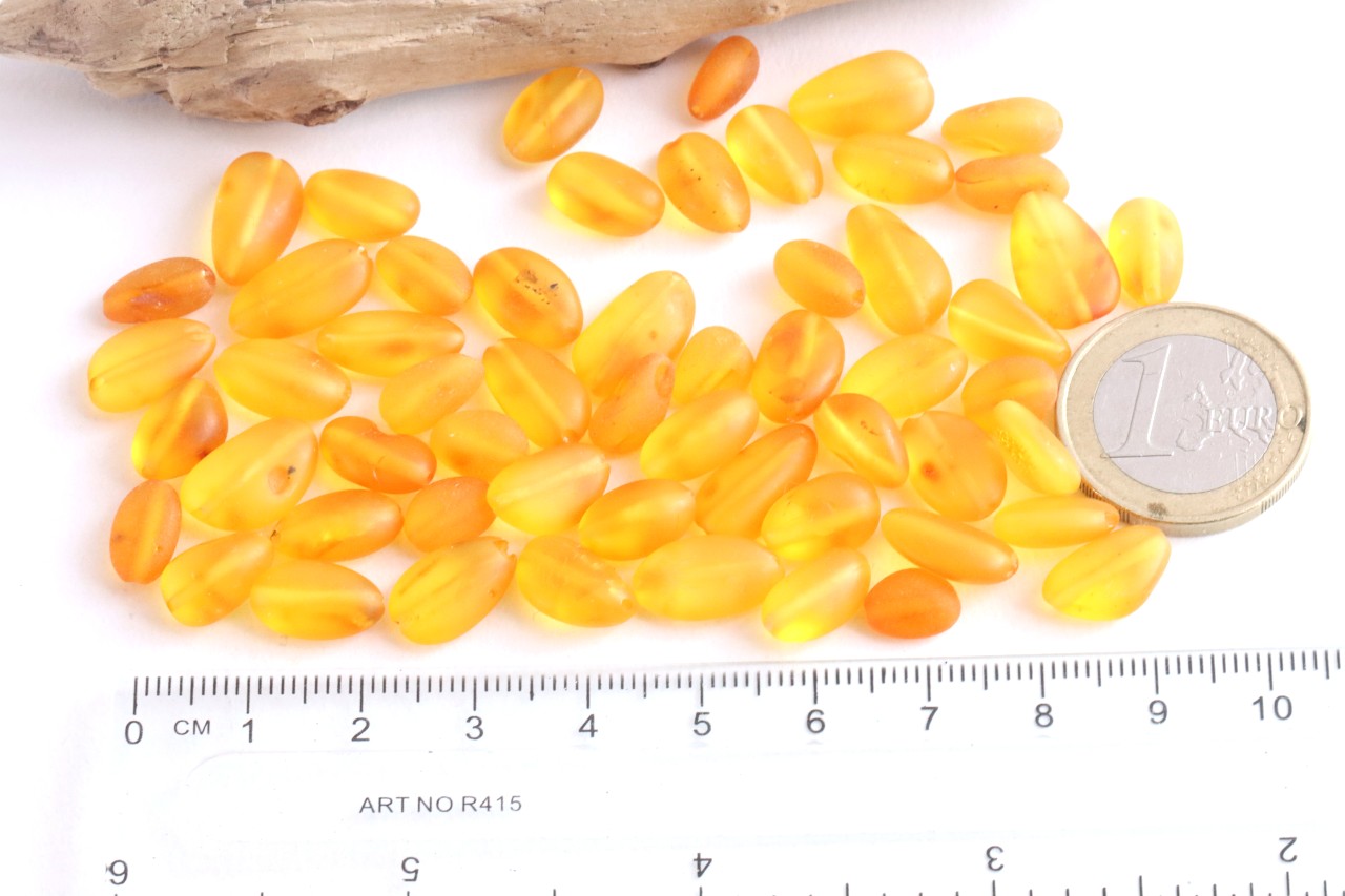 Crafting Baltic Amber Beads – Semi-Polished Bean-Shaped Beads