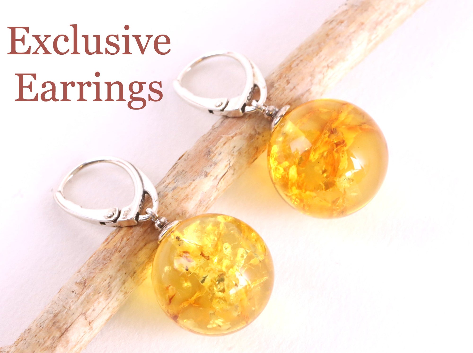 Exclusive Drop Amber Earrings