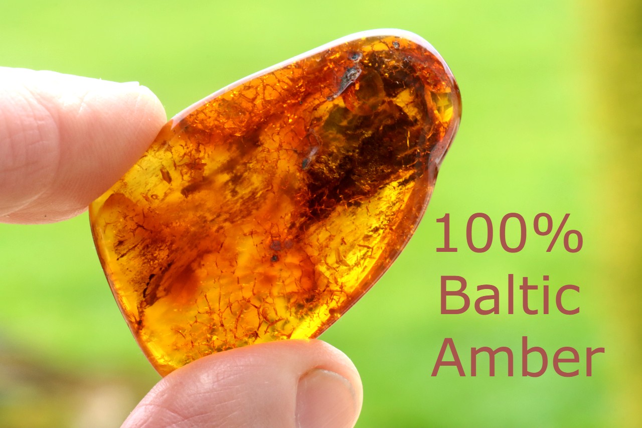 Amber Worry Stone – Stress Relief & Healing Energy