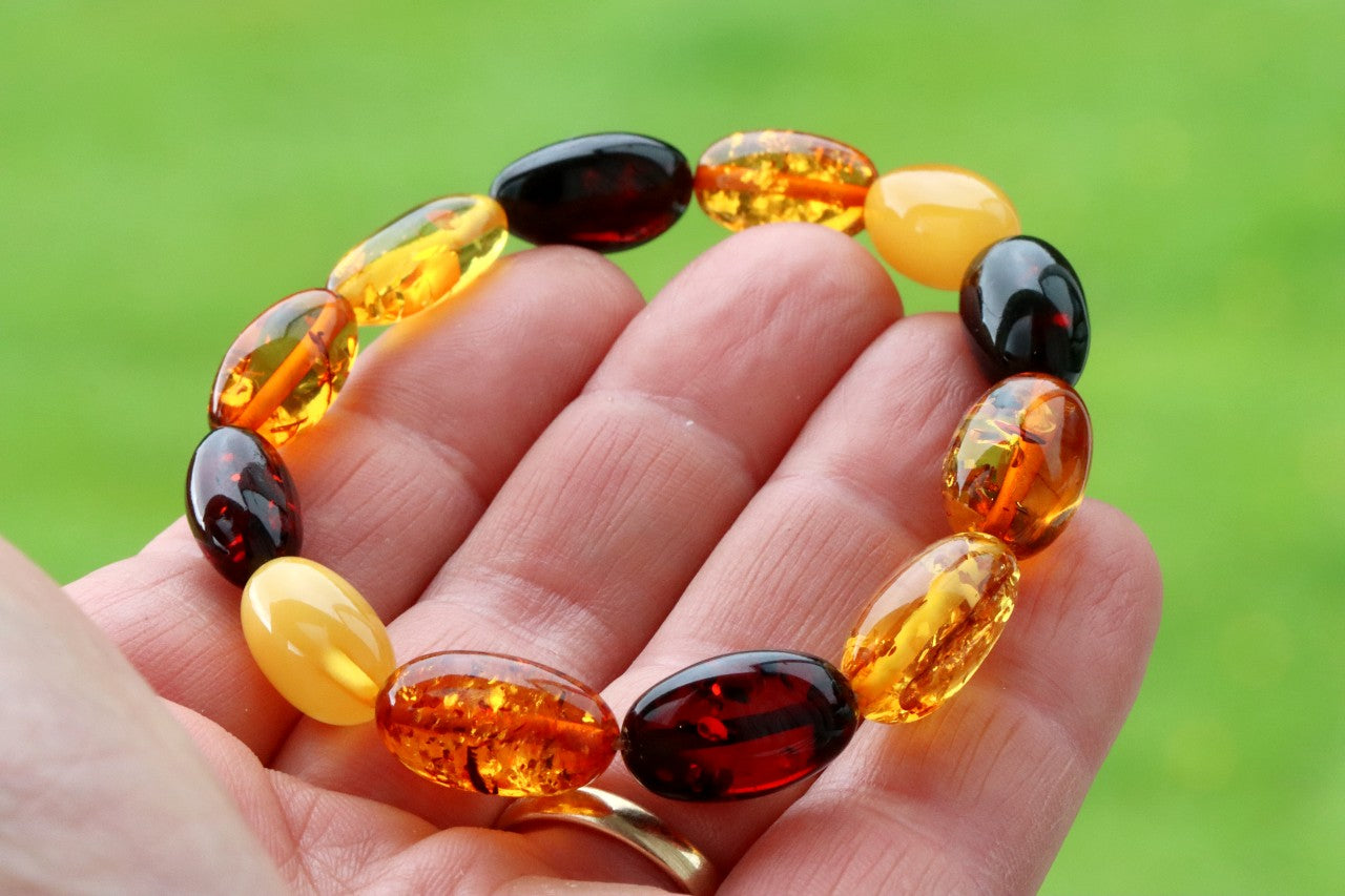 Mixed Olive Baltic Amber Bracelet