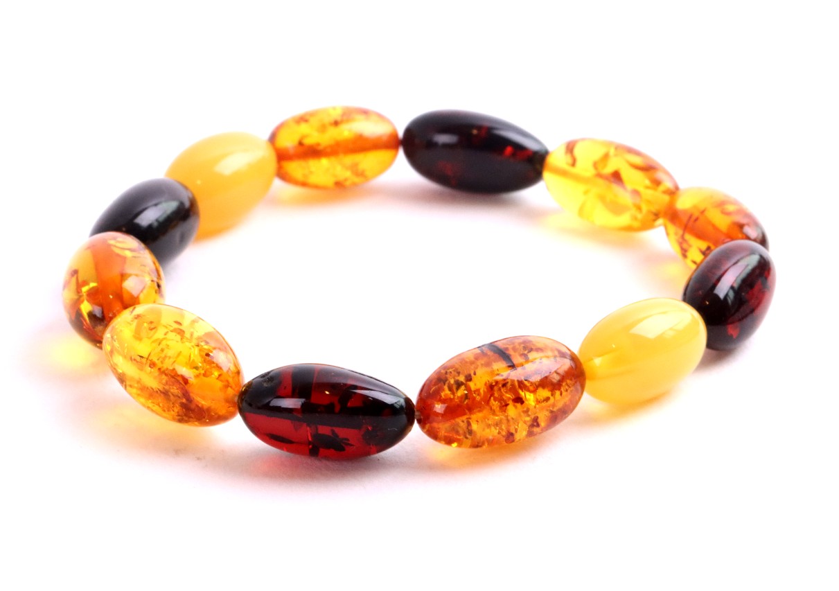 Mixed Olive Baltic Amber Bracelet