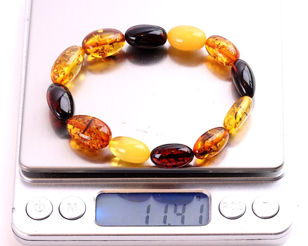 Mixed Olive Baltic Amber Bracelet