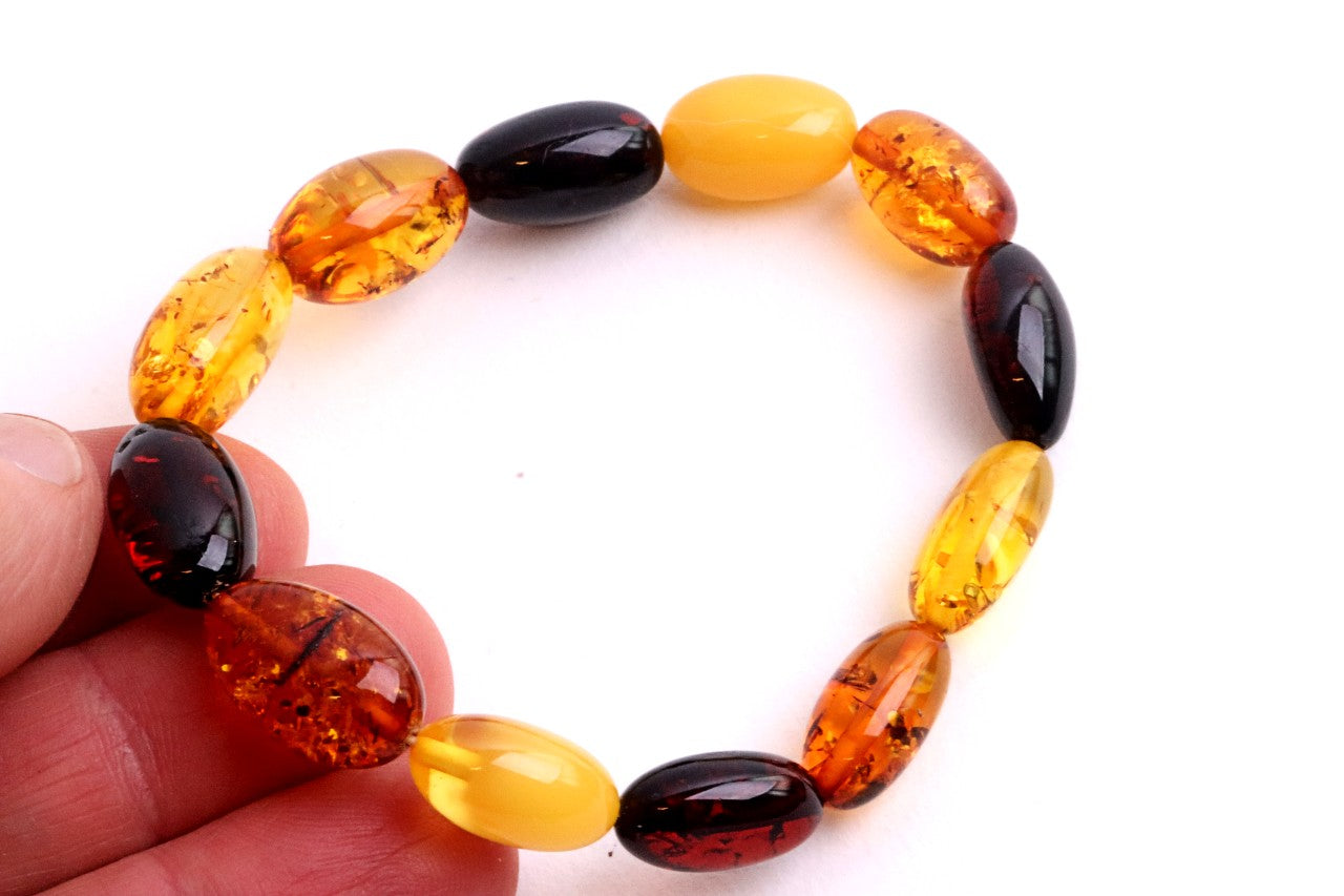 Mixed Olive Baltic Amber Bracelet