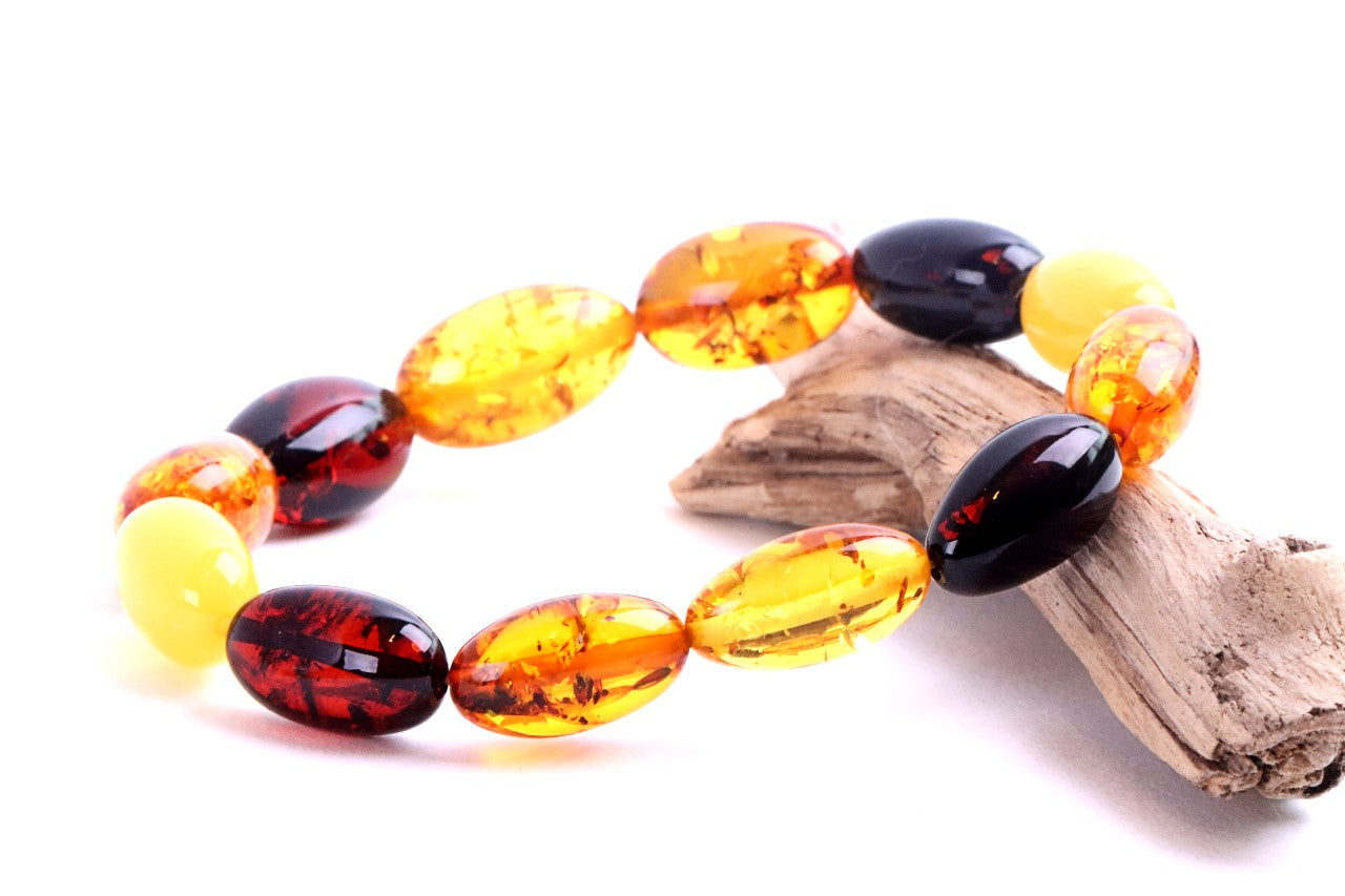 Mixed Olive Baltic Amber Bracelet