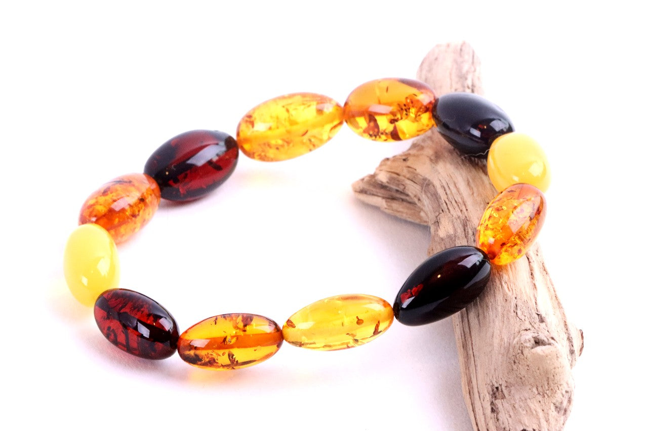Mixed Olive Baltic Amber Bracelet