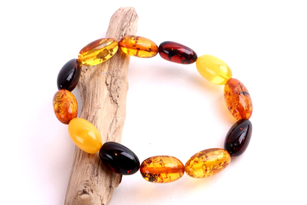 Mixed Olive Baltic Amber Bracelet