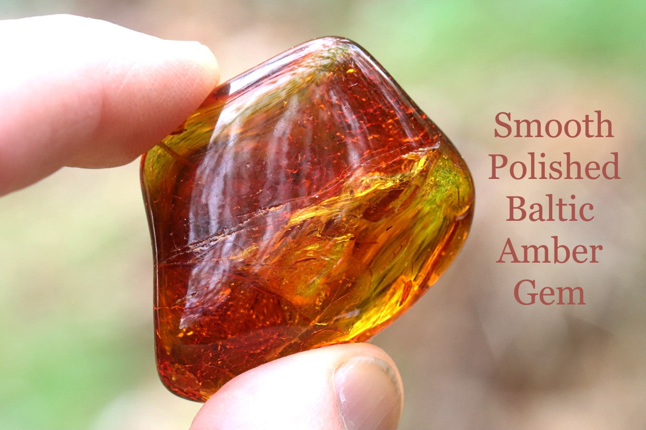 Smooth Polished Baltic Amber Gem – 40 Million-Year-Old Meditation Stone