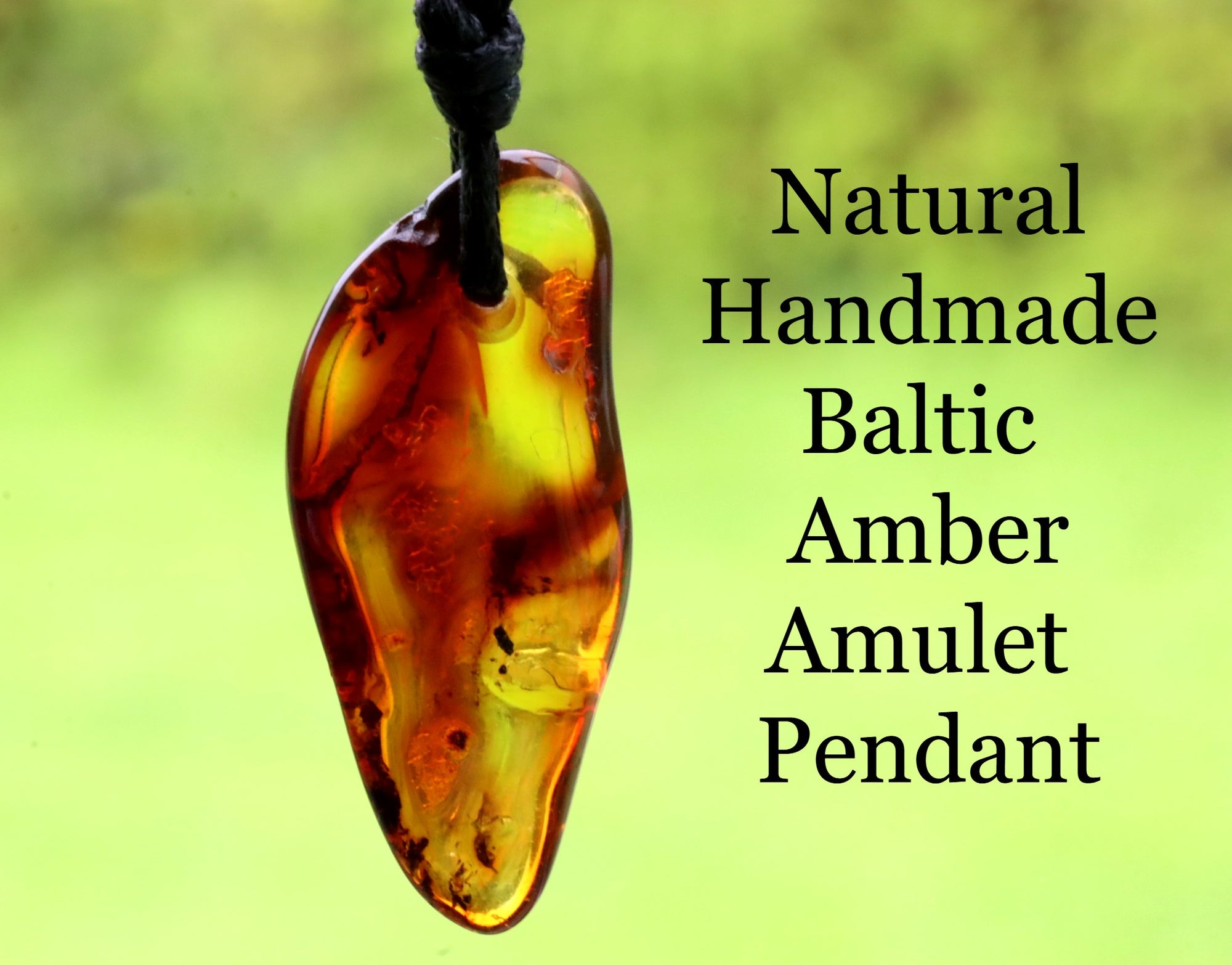 Natural Handmade Baltic Amber Amulet Pendant