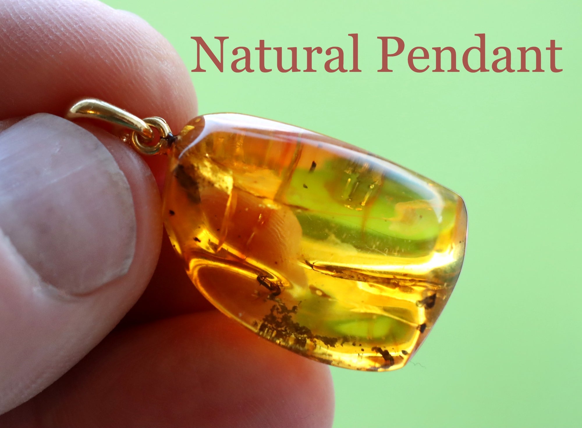 Amber Pendant  with Visible Inclusion