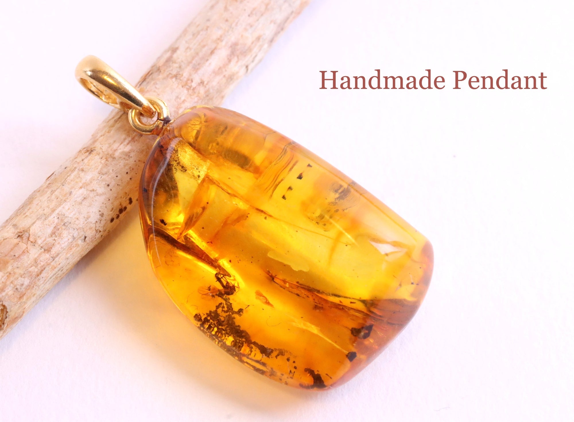 Amber Pendant  with Visible Inclusion