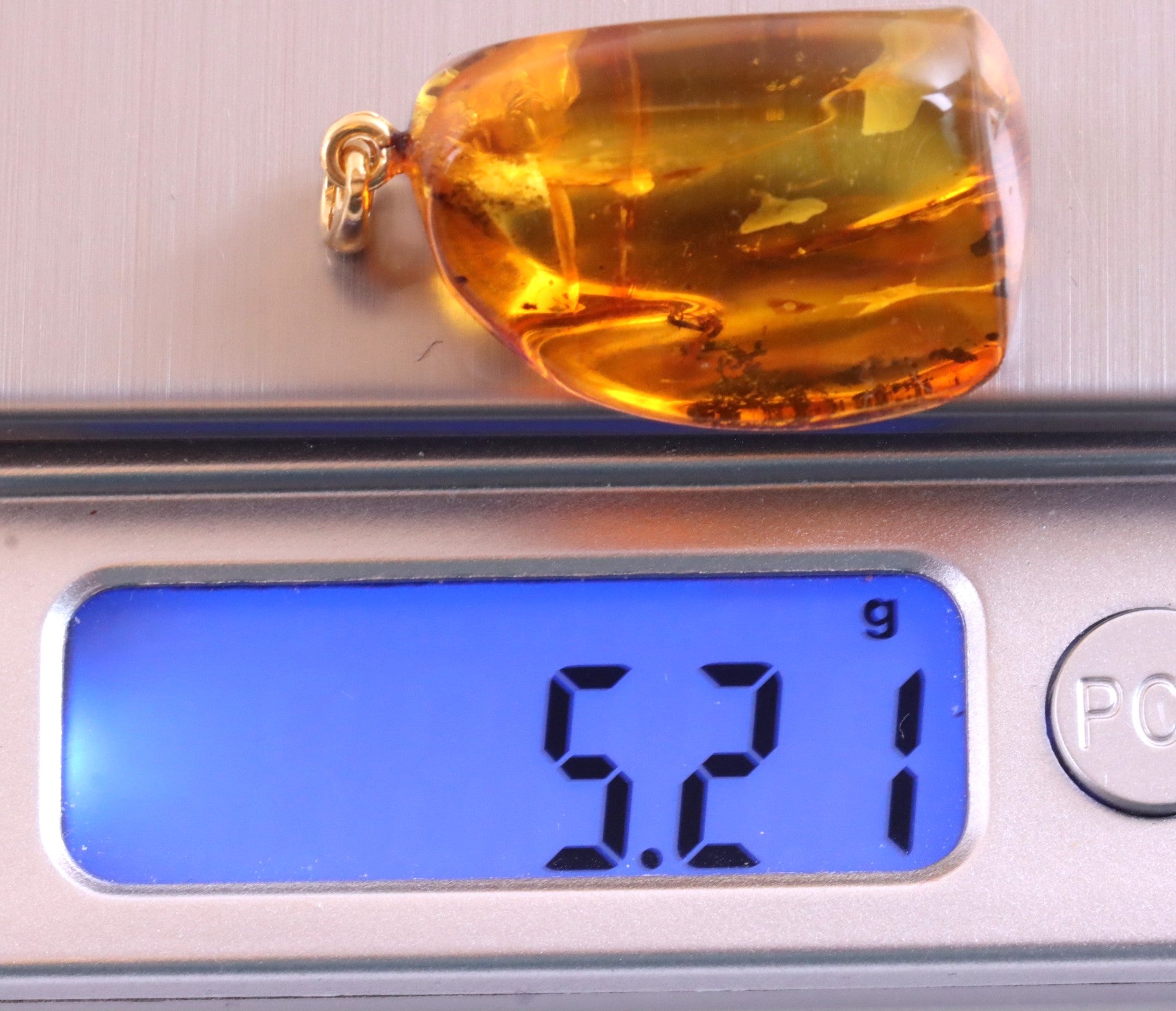 Amber Pendant  with Visible Inclusion