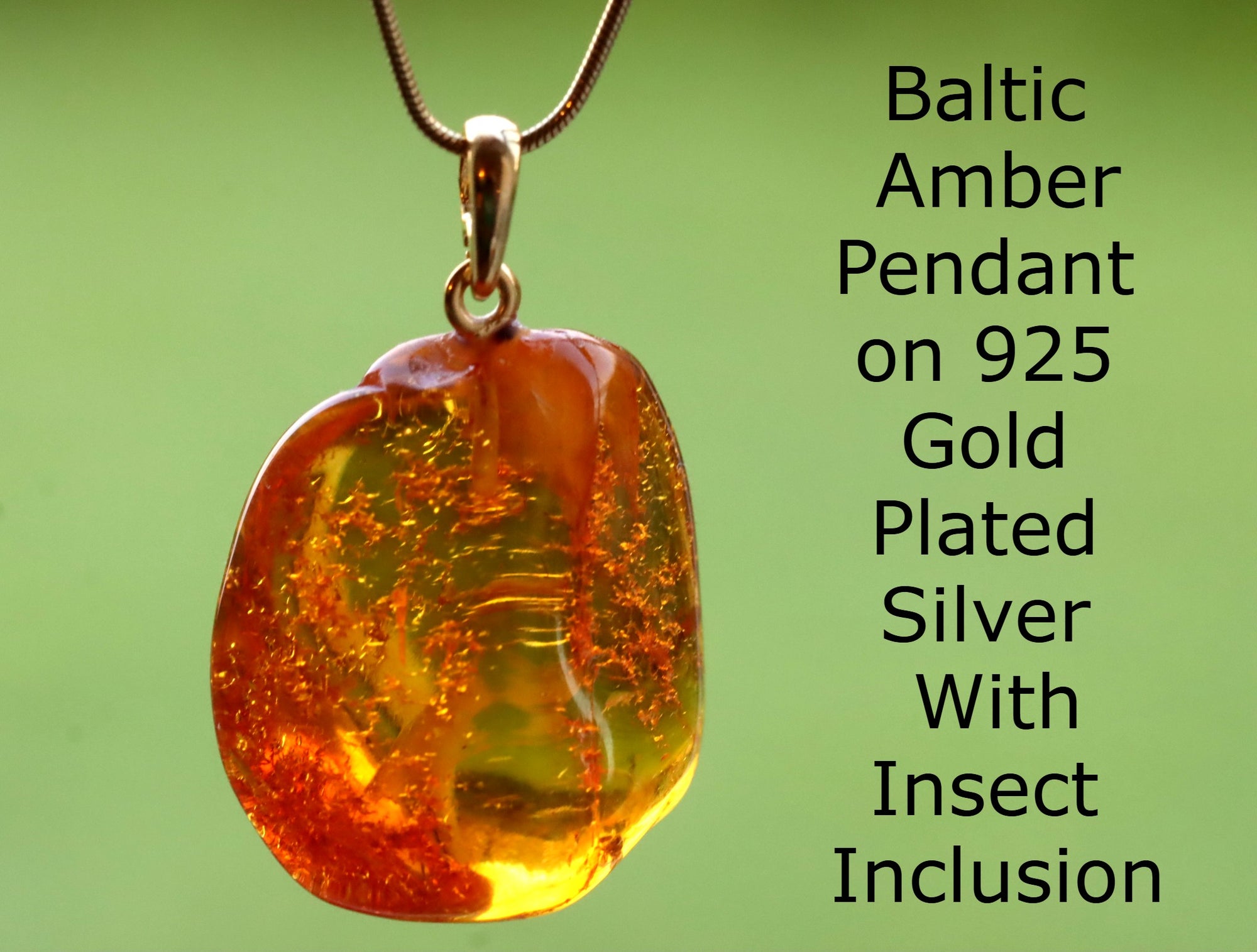 Amber Pendant Insect Inclusion