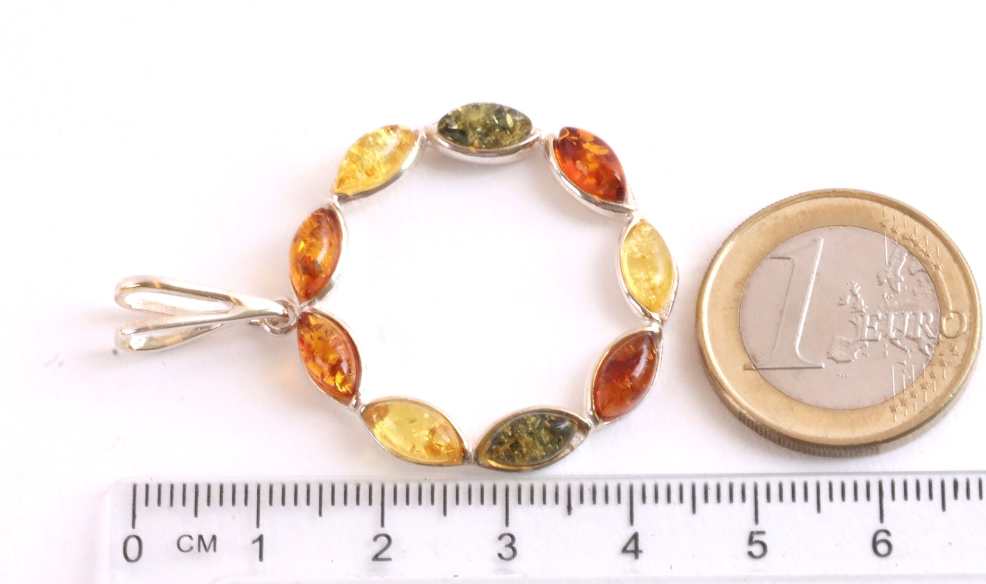 Baltic Amber Pendant set in solid 925 Sterling Silver