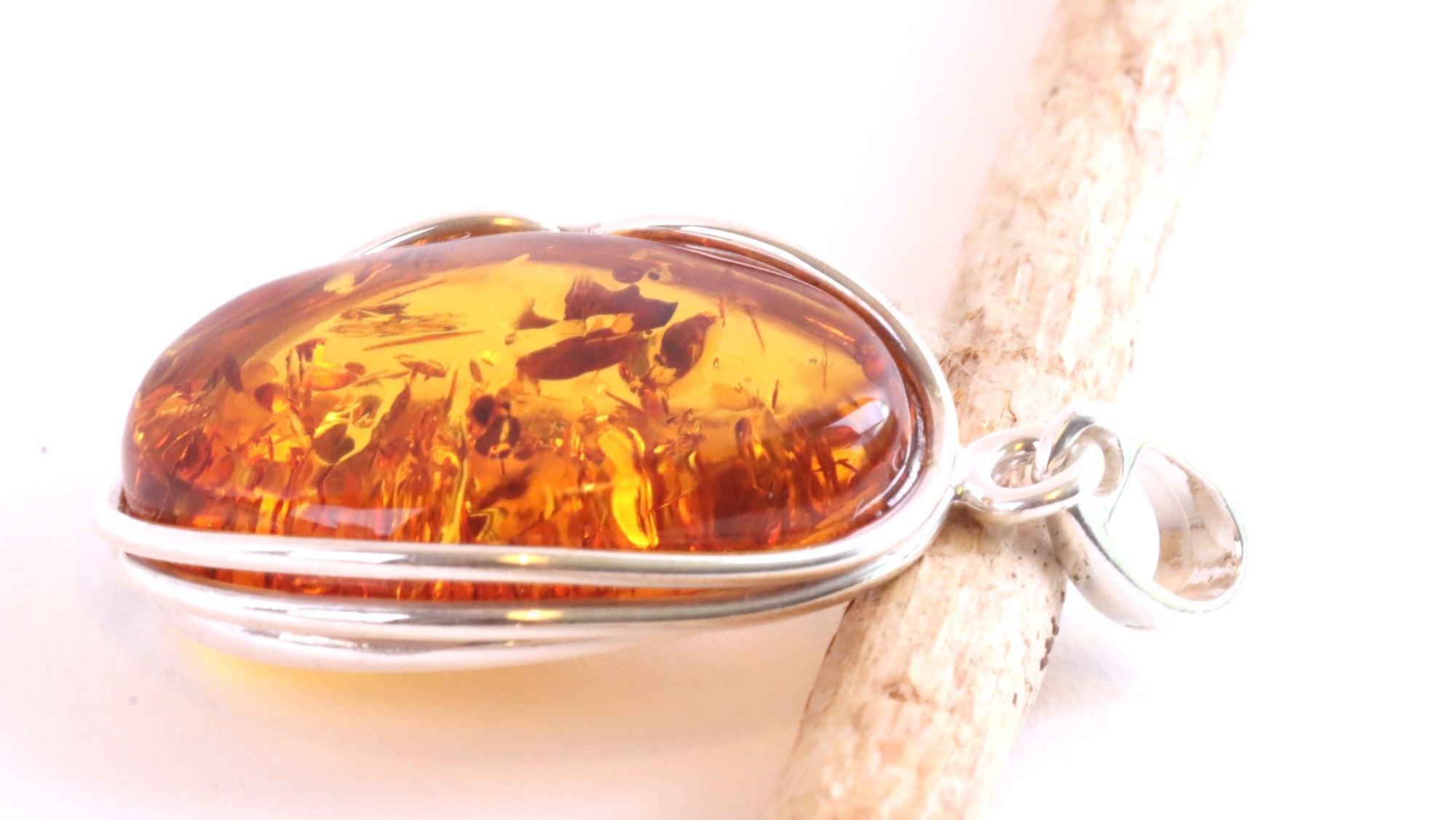 Classic Honey Baltic Amber Pendant on Sterling Silver