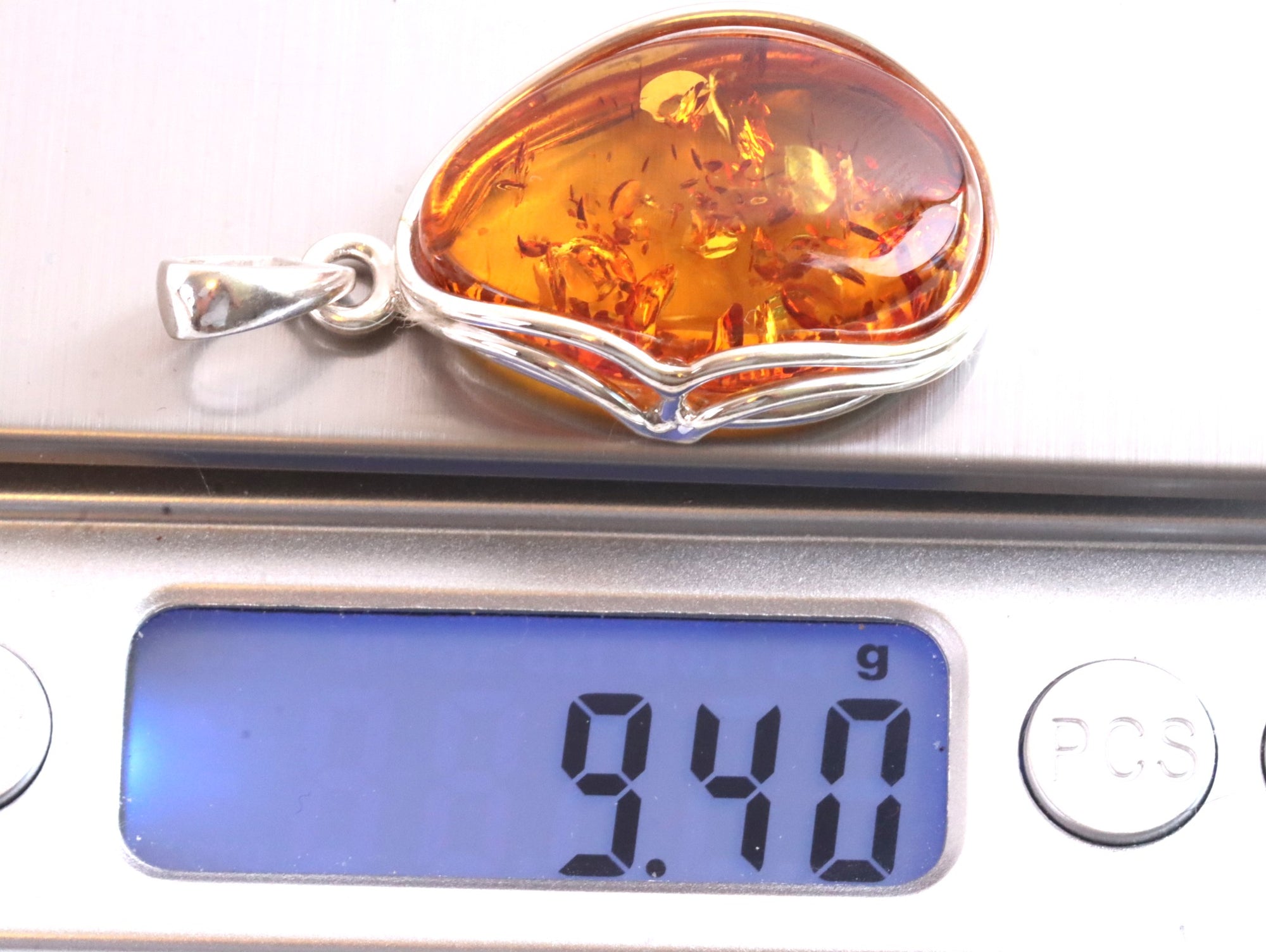 Classic Honey Baltic Amber Pendant on Sterling Silver