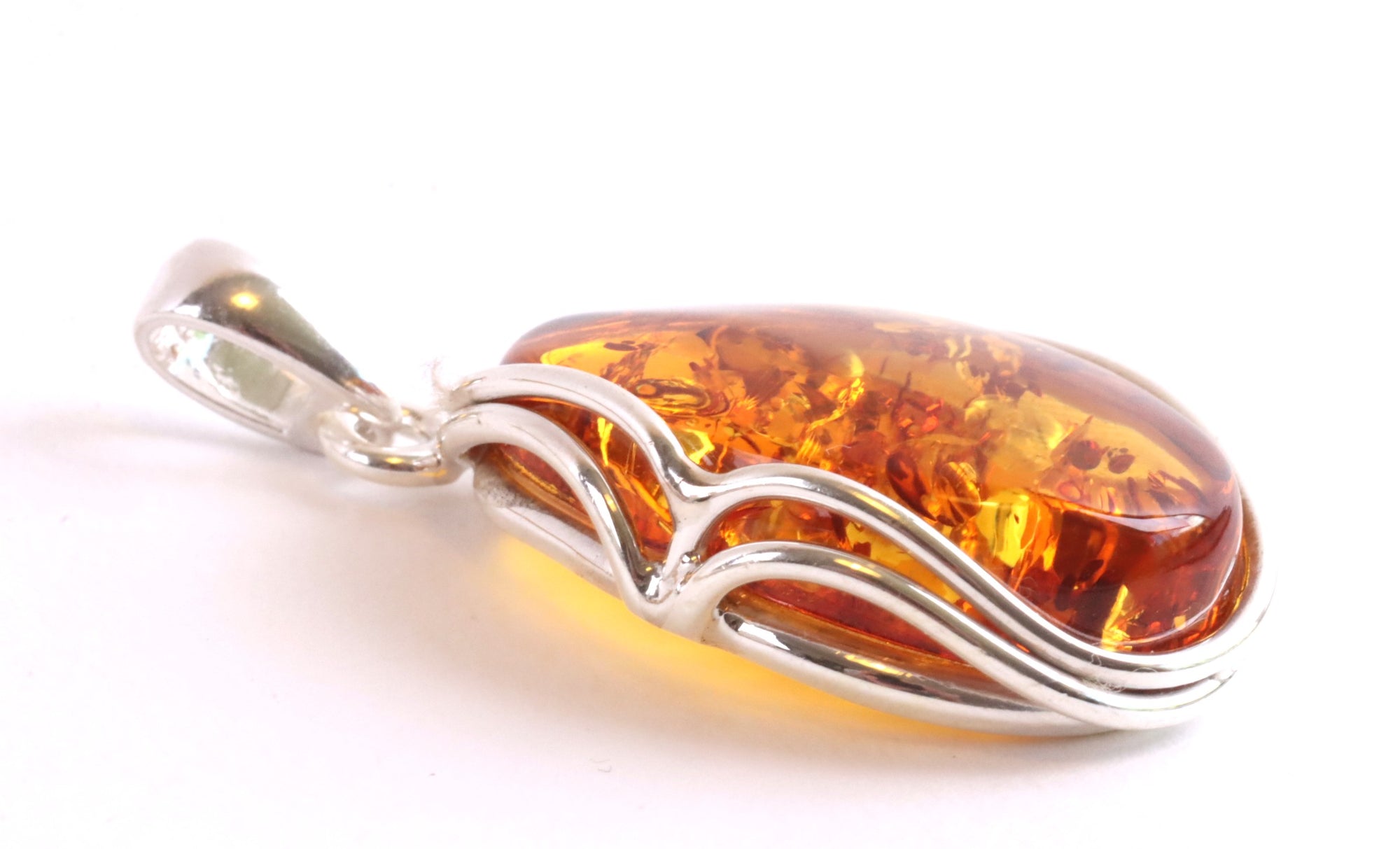 Classic Honey Baltic Amber Pendant on Sterling Silver