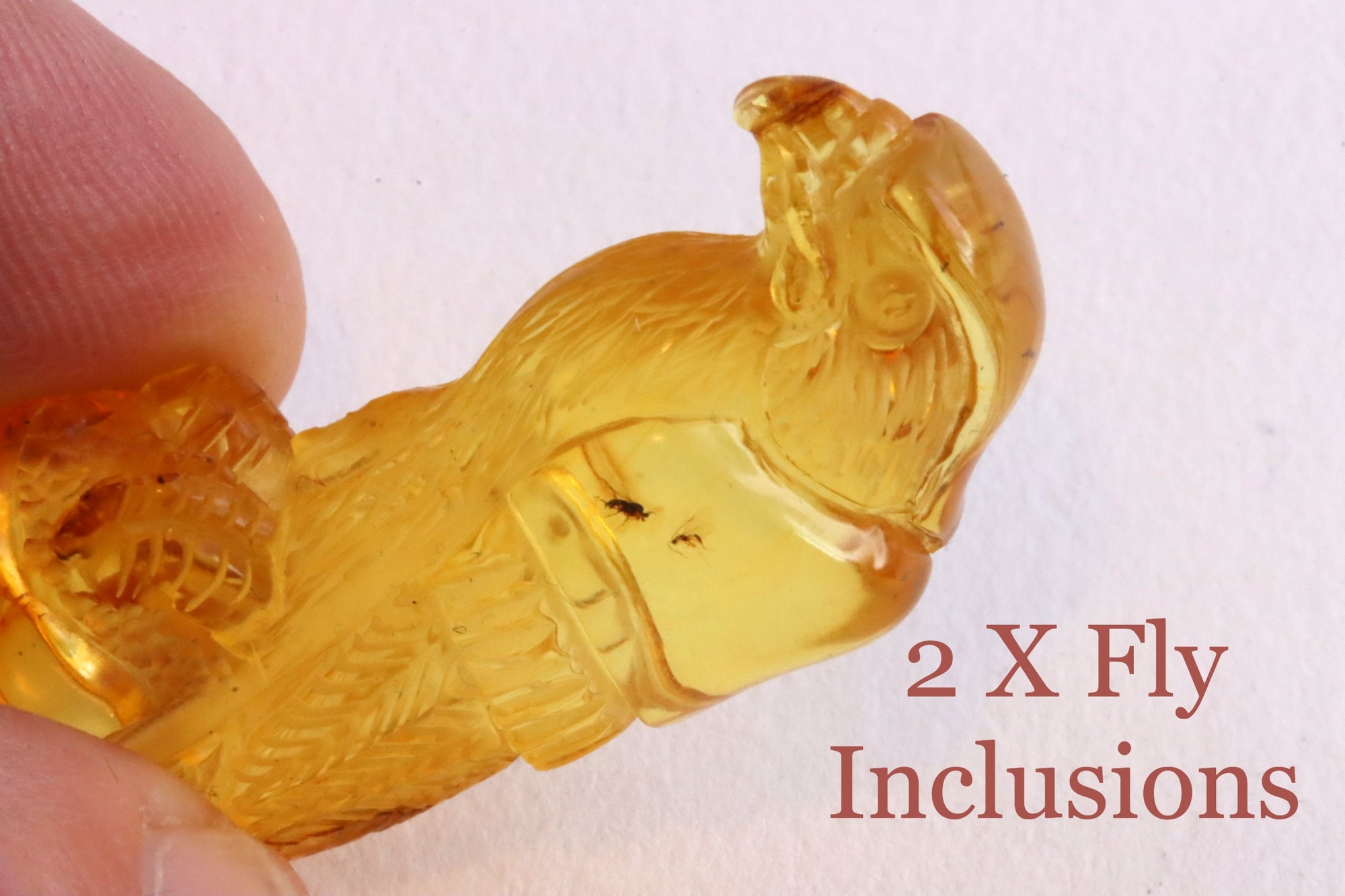 Eagle  Statuette with 2 Fly Inclusions