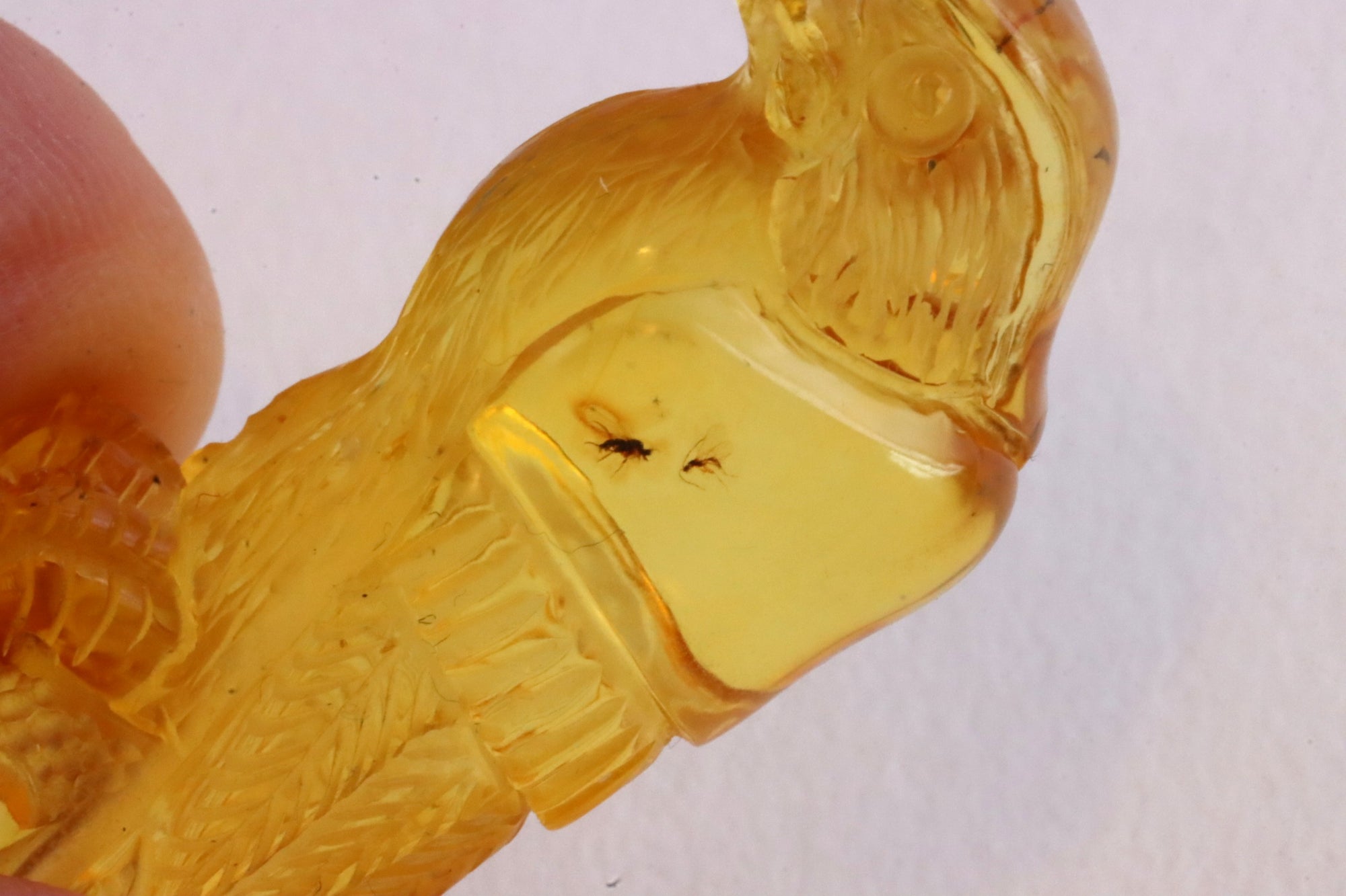 Eagle  Statuette with 2 Fly Inclusions