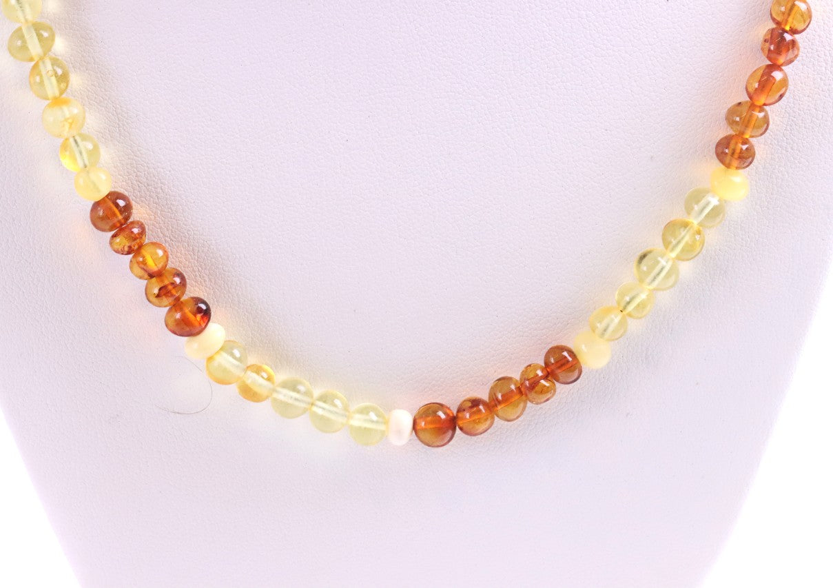 Unisex Baltic Amber Pendant Necklace