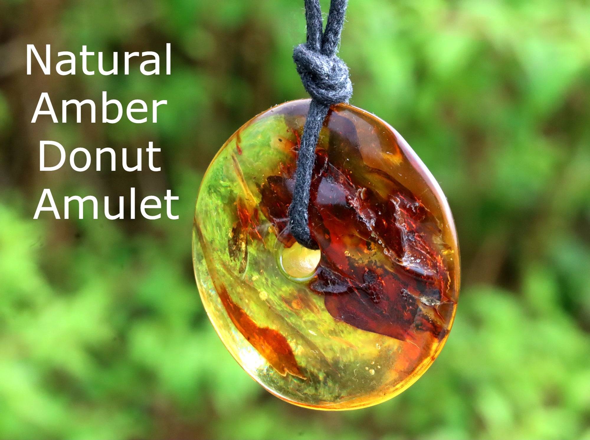 Large Natural Donut Amulet Pendant