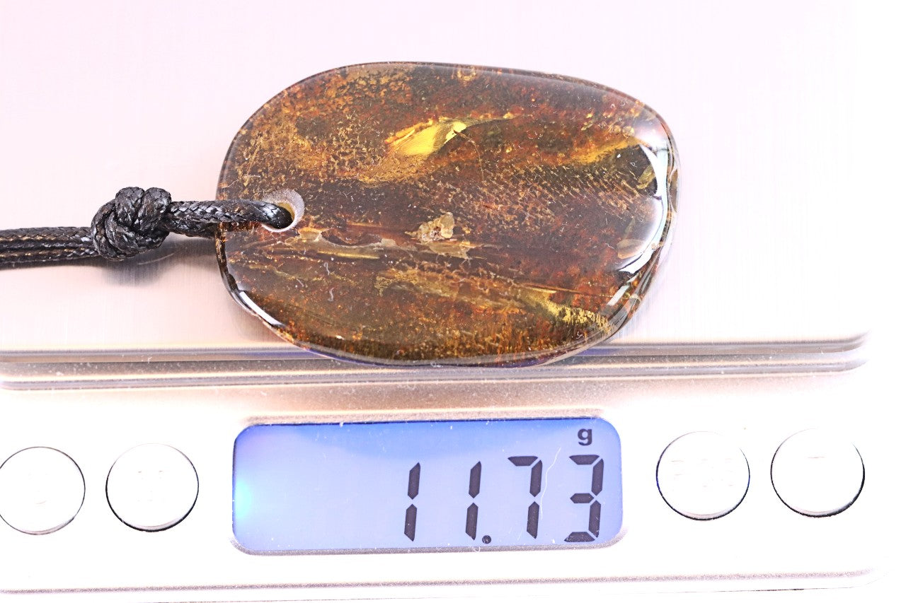 Large Baltic Amber Amulet Pendant • Natural Handmade Amber Necklace