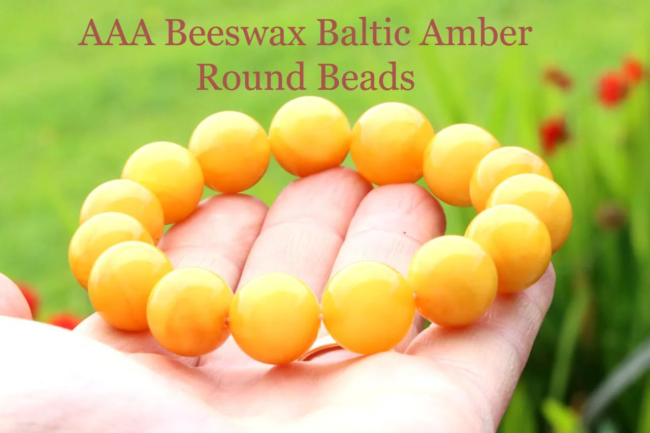 Large Round Beeswax Amber Bracelet 15.7mm
