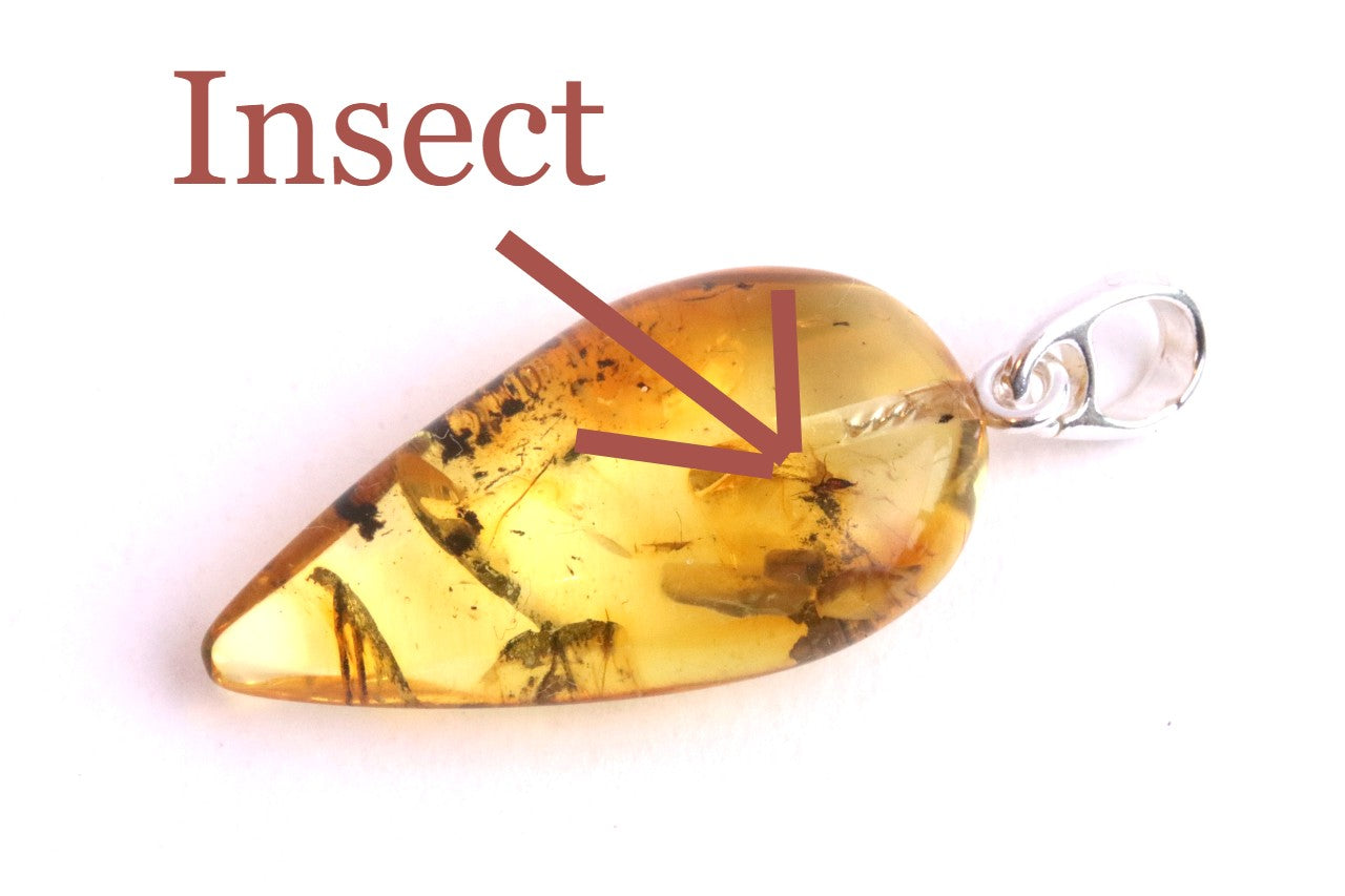 Silver Pendant with Insect