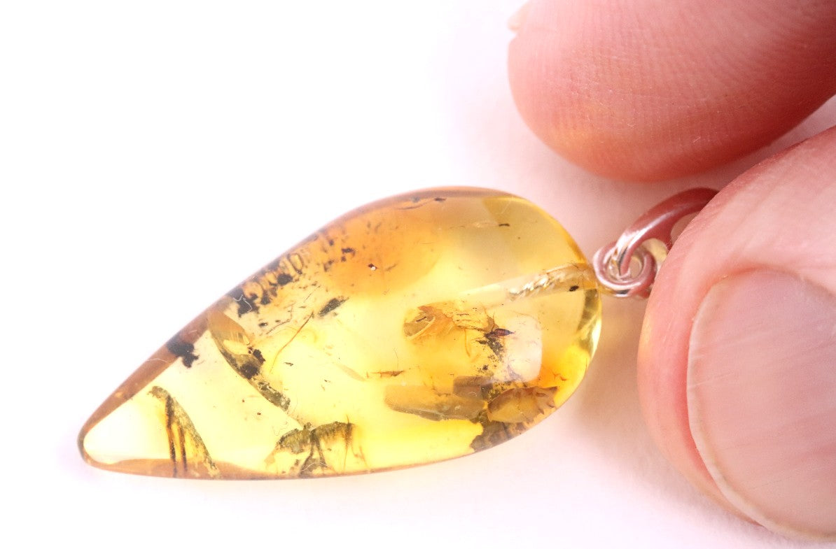 Silver Pendant with Insect