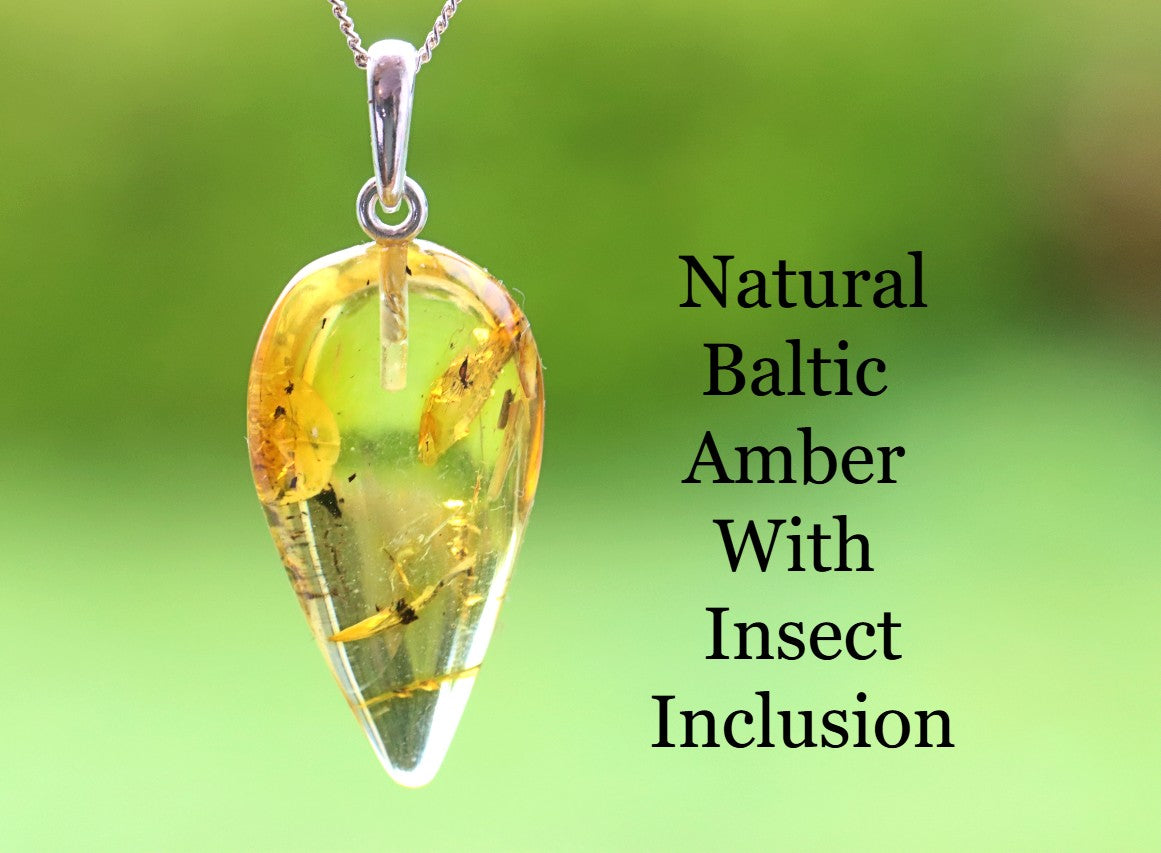 Silver Pendant with Insect