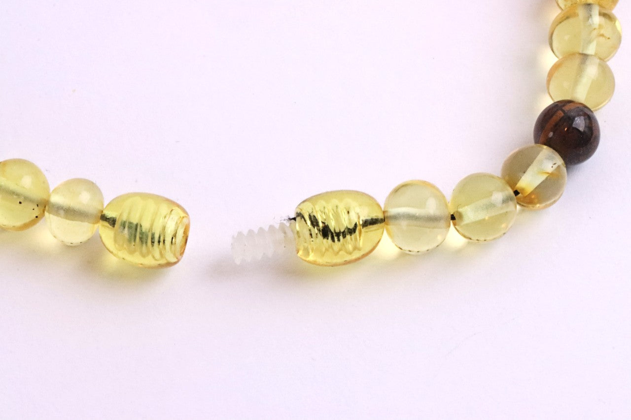 Baltic Amber and Tigers Eye Adult Anklet