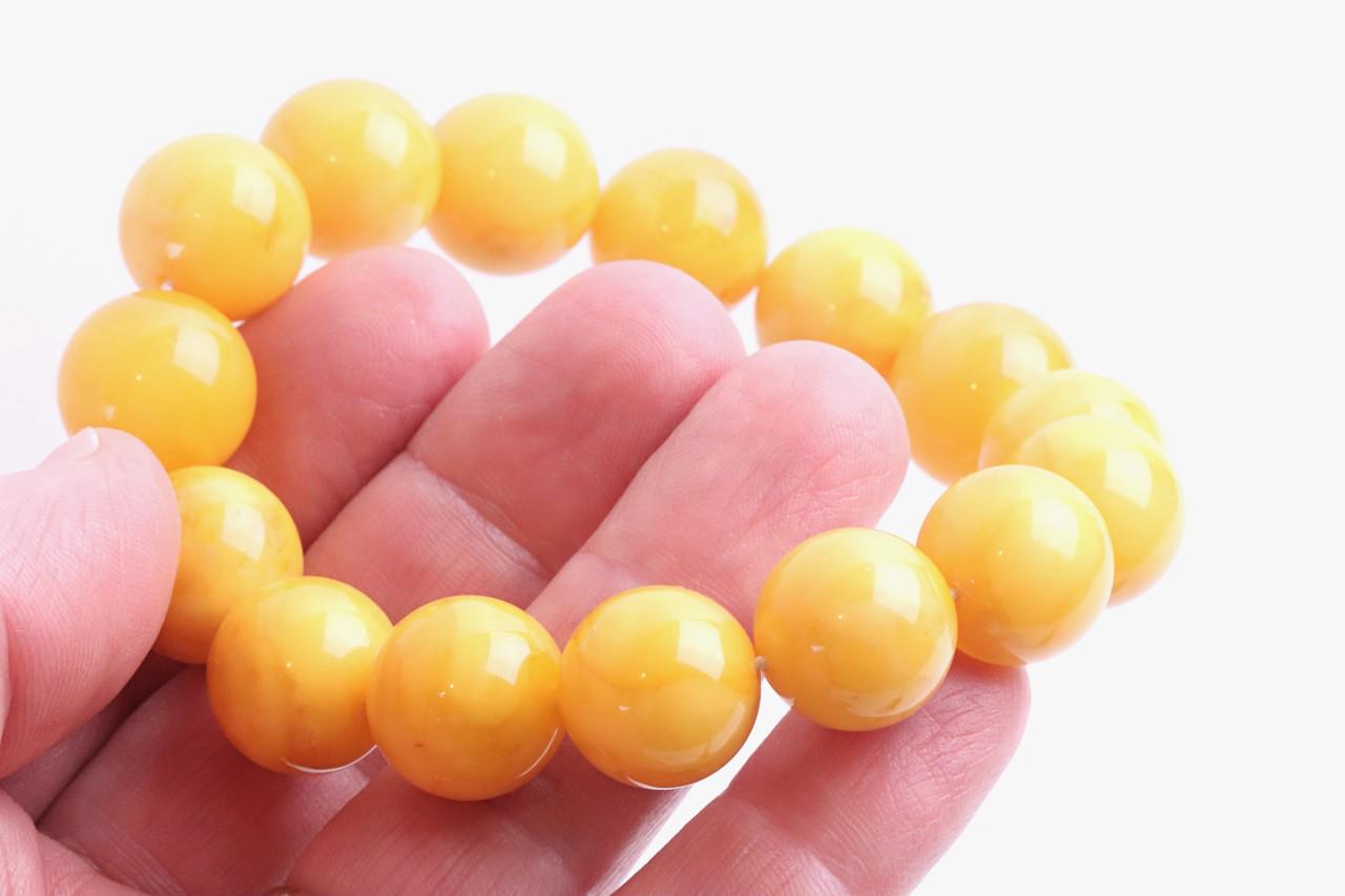 Large Round Beeswax Amber Bracelet 15.7mm