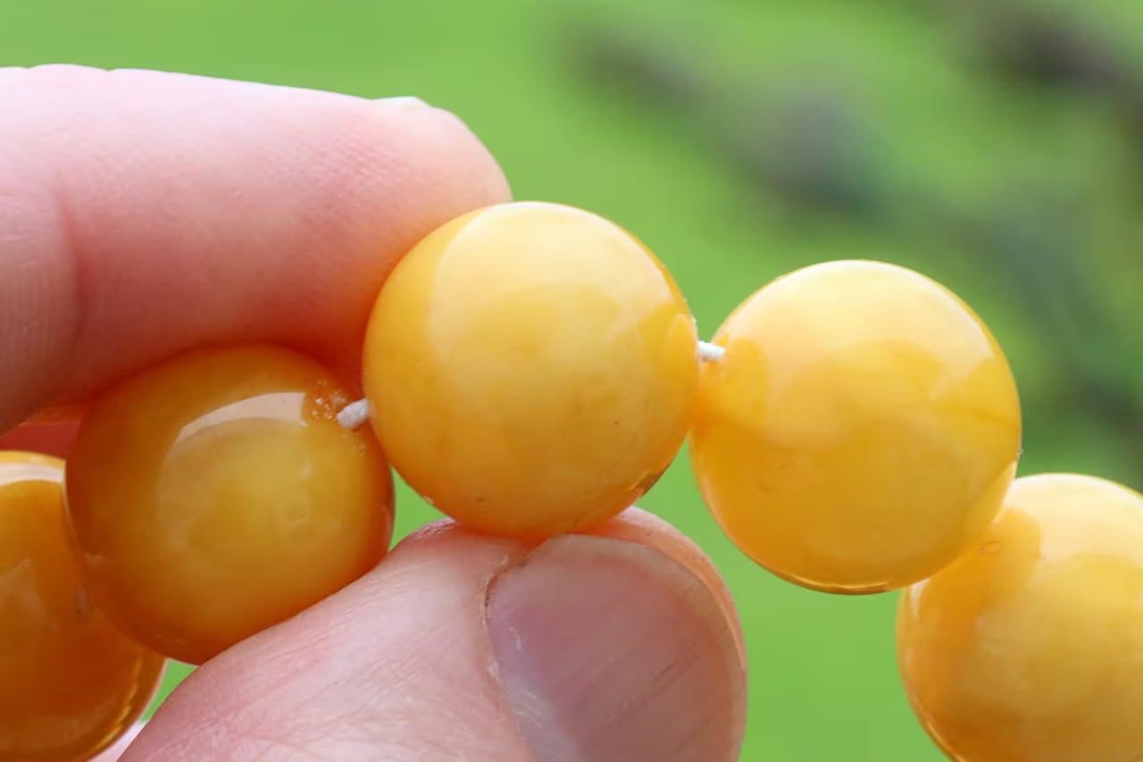 Large Round Beeswax Amber Bracelet 15.7mm