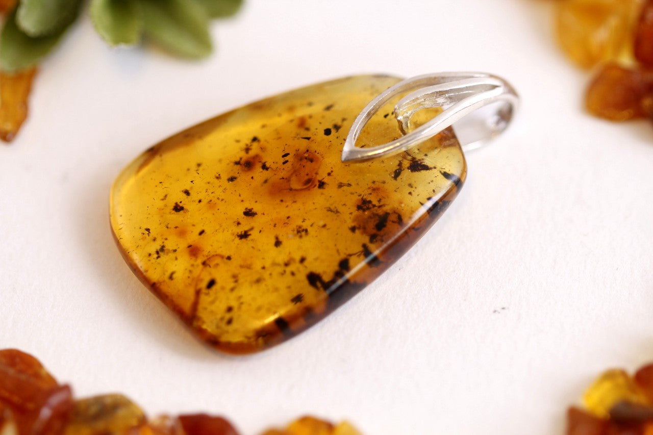 Unique One of a Kind Natural Amber Gemstone Pendant