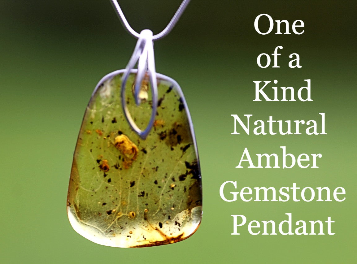 Unique One of a Kind Natural Amber Gemstone Pendant