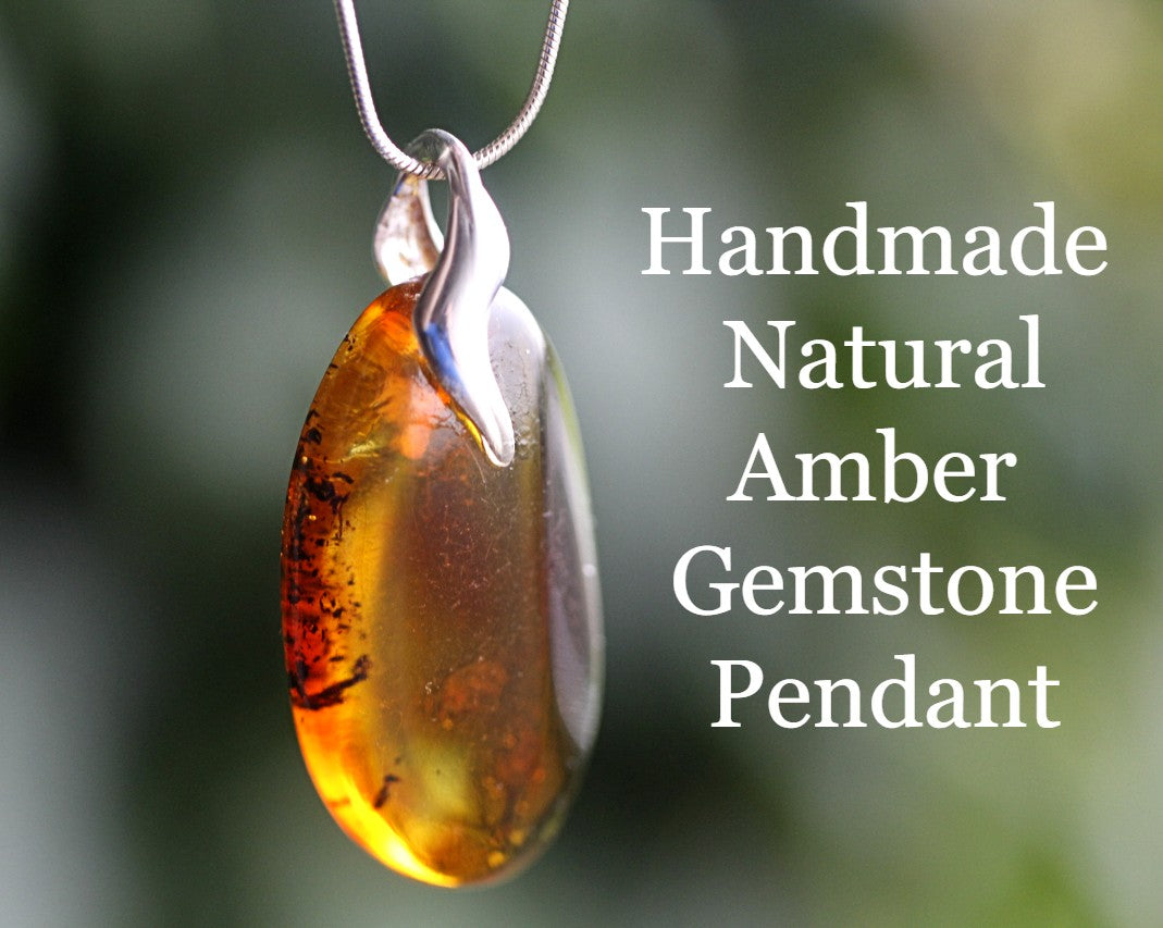 Natural Amber Gemstone Pendant