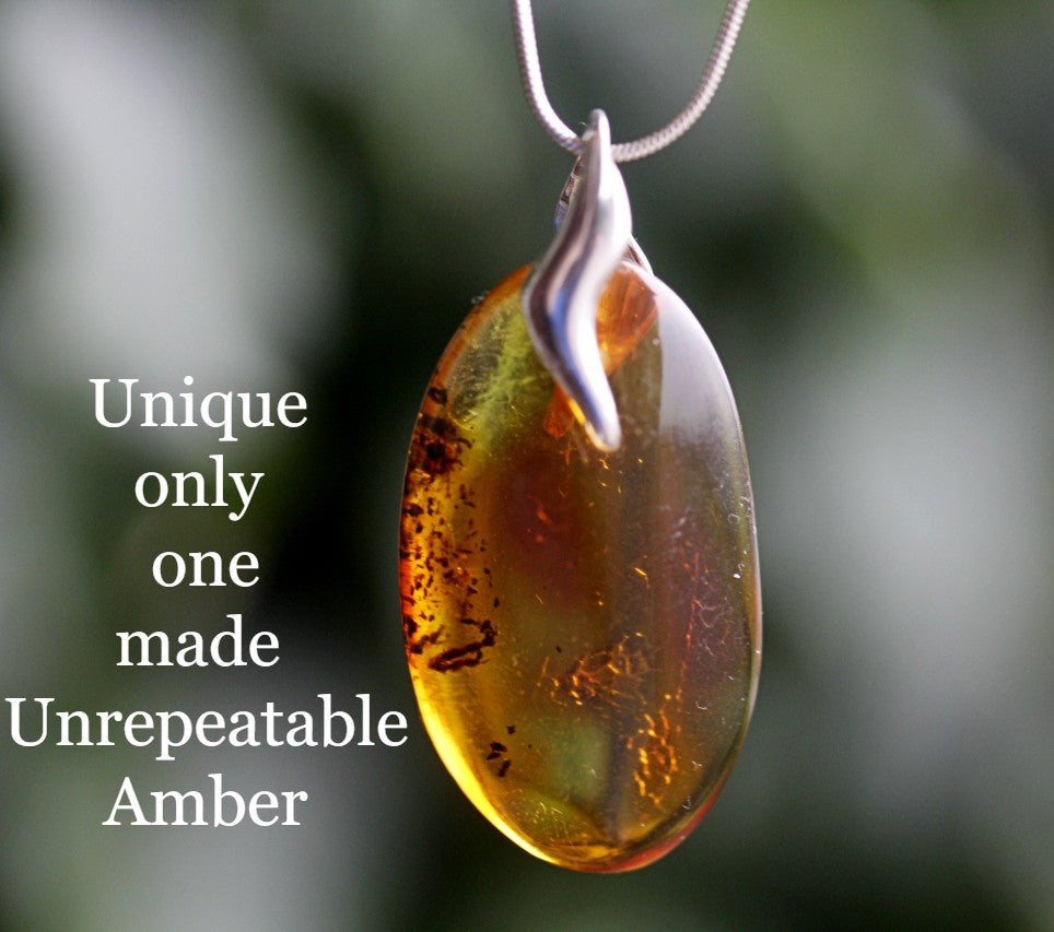 Natural Amber Gemstone Pendant